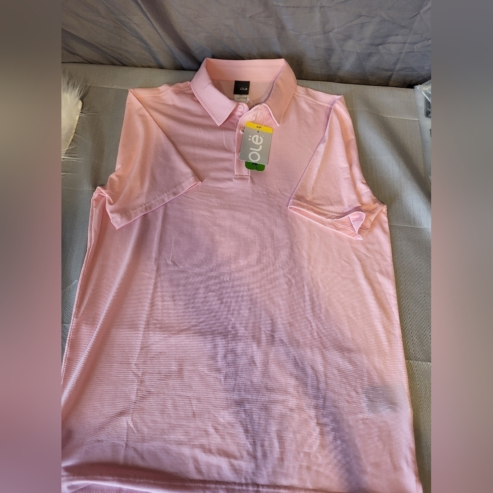 Lole Mens Light Pink Polo Shirt, Size Small - Picture 5 of 6